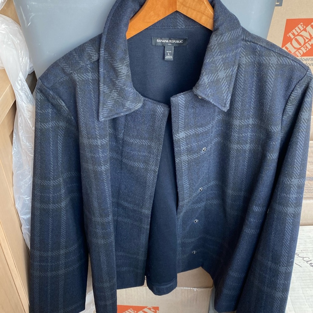 Banana Republic SZ L wool plaid jacket